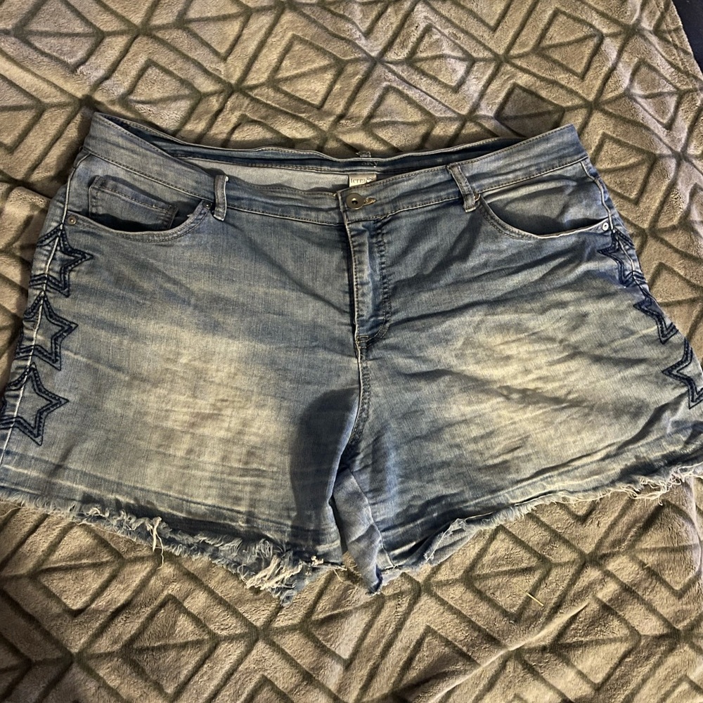 Terra & Sky plus size jean shorts